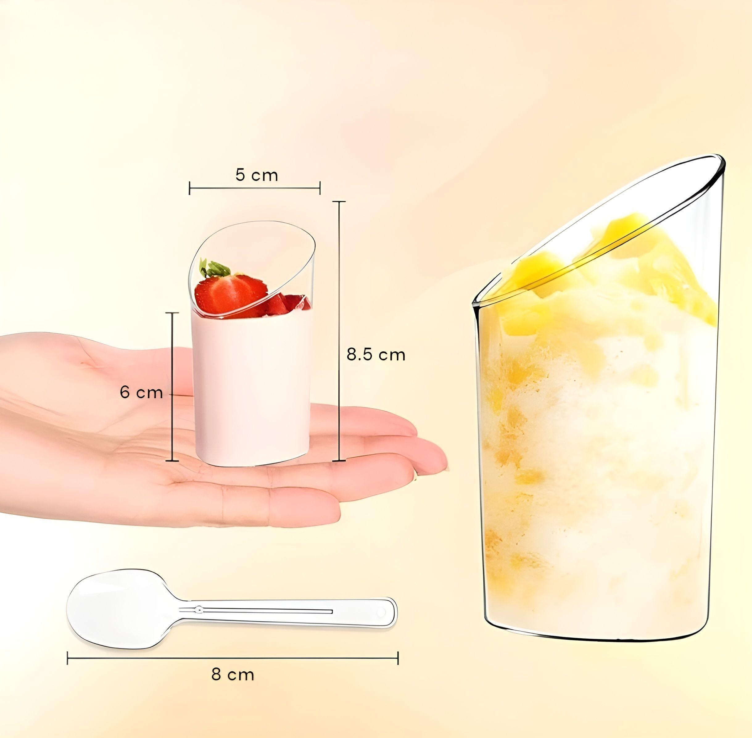 Set 100 Vasos Postres 60ml + 250 Cucharas Postres Desechable-2
