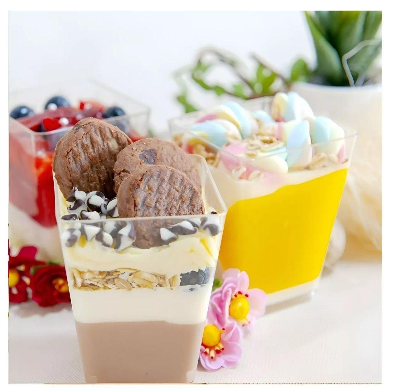 20 Vasos Para Postres Set De Vasos Shot Postres C/tapa 220ml-5
