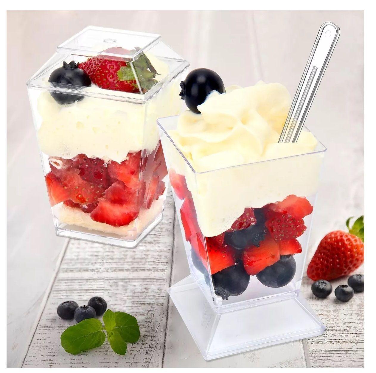 20 Vasos Para Postres Set De Vasos Shot Postres C/tapa 220ml-6