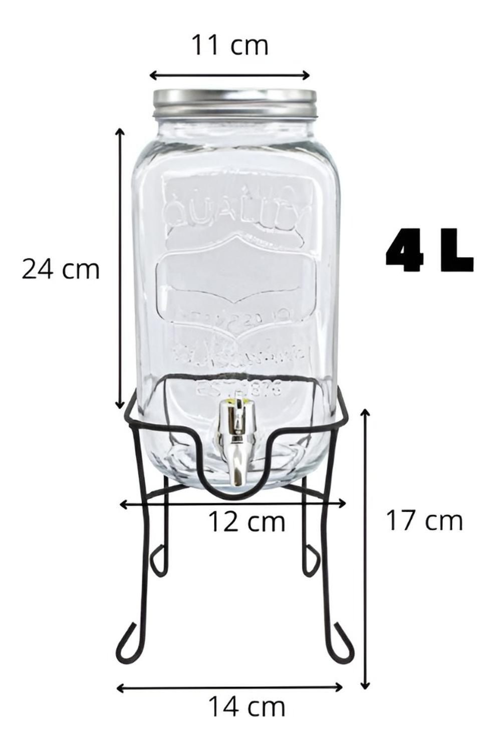 Dispensador De Jugo Con Atril Dispensadores Bebidas Tarro 4l-3
