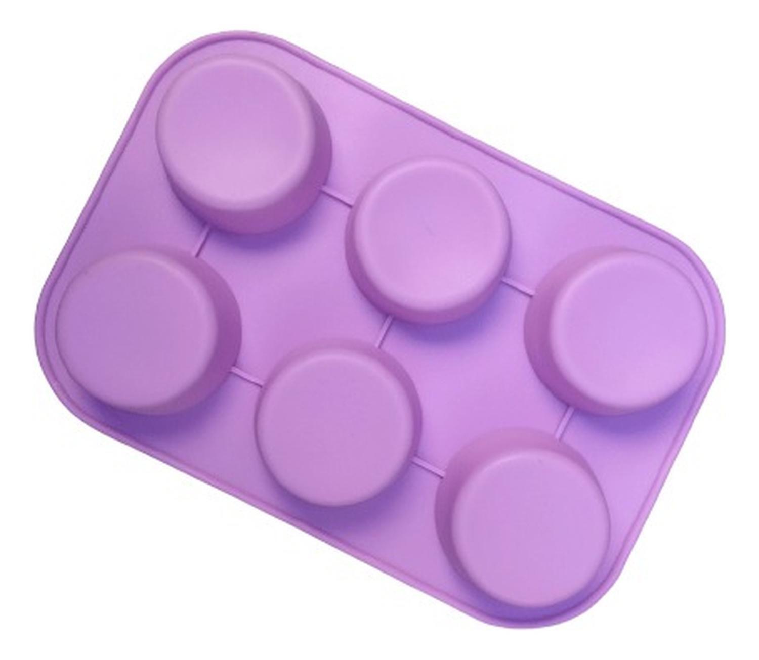 Pack X2 Moldes Silicona Moldes Cupcake Molde 6 Cavid Muffin Multicolor-5
