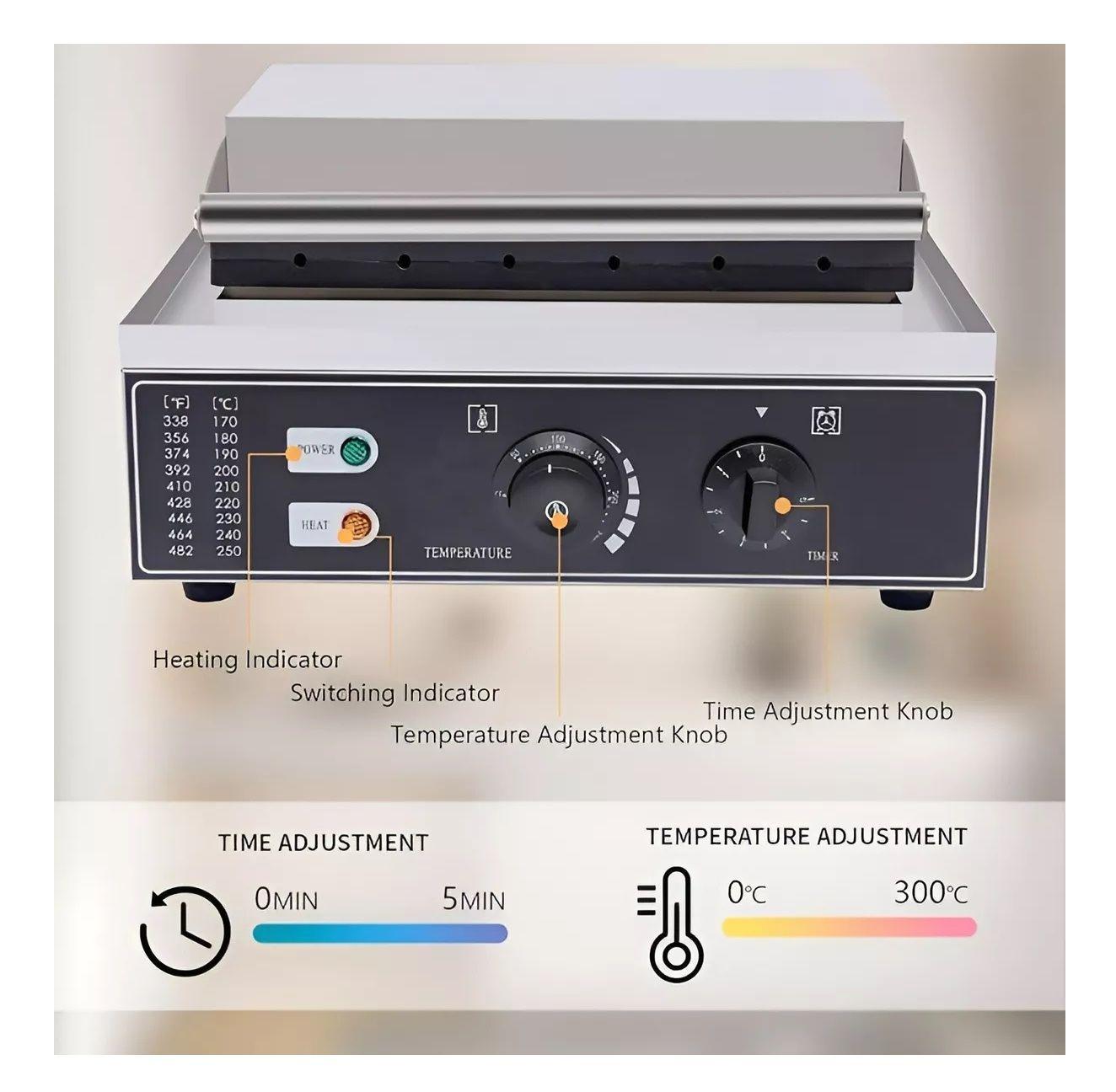 Maquina Para Waffles Hot Dog Maker Wafleras Con Formas 1550w-3