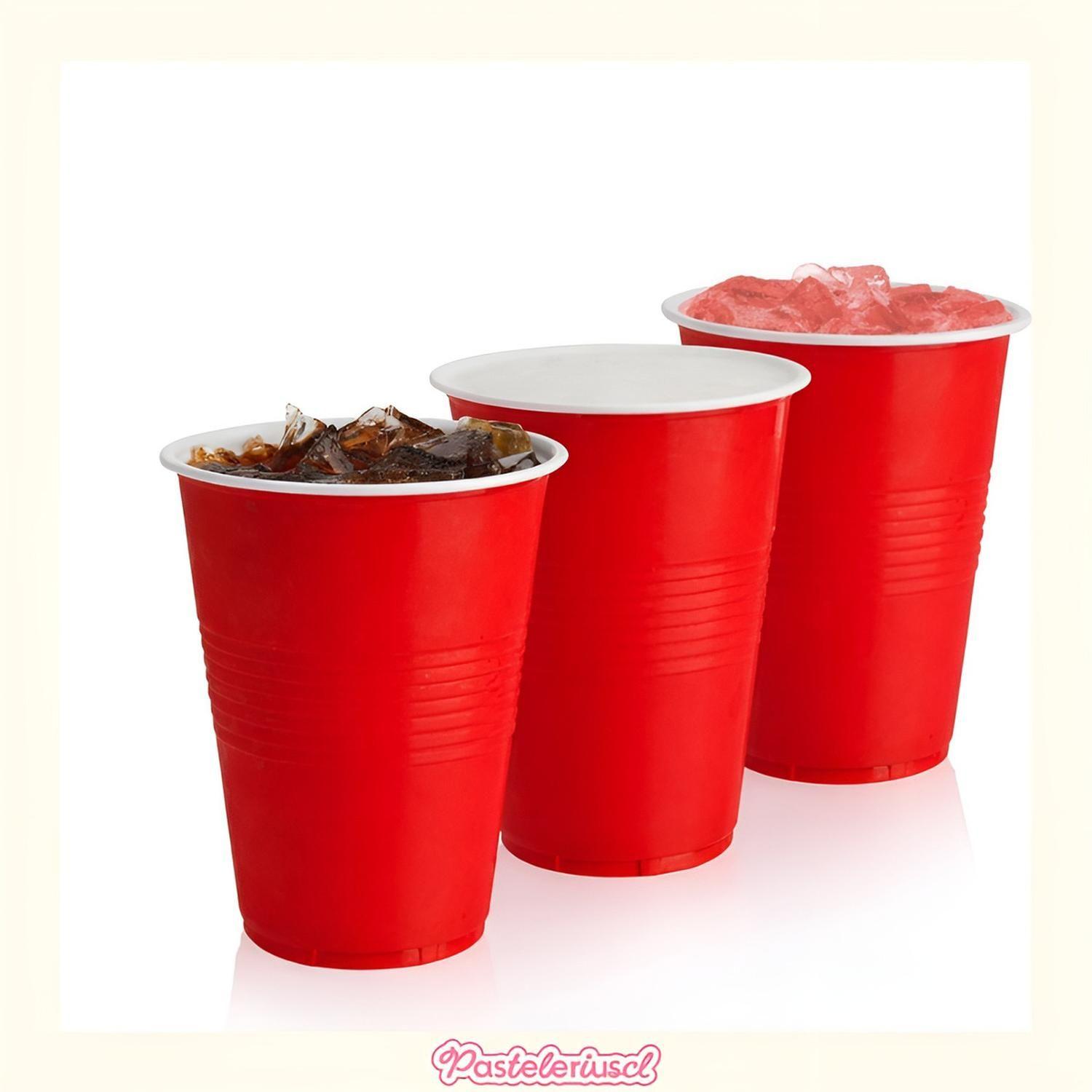 50 Vasos Plasticos Desechables Bicolor Para Fiesta 473 Ml-9