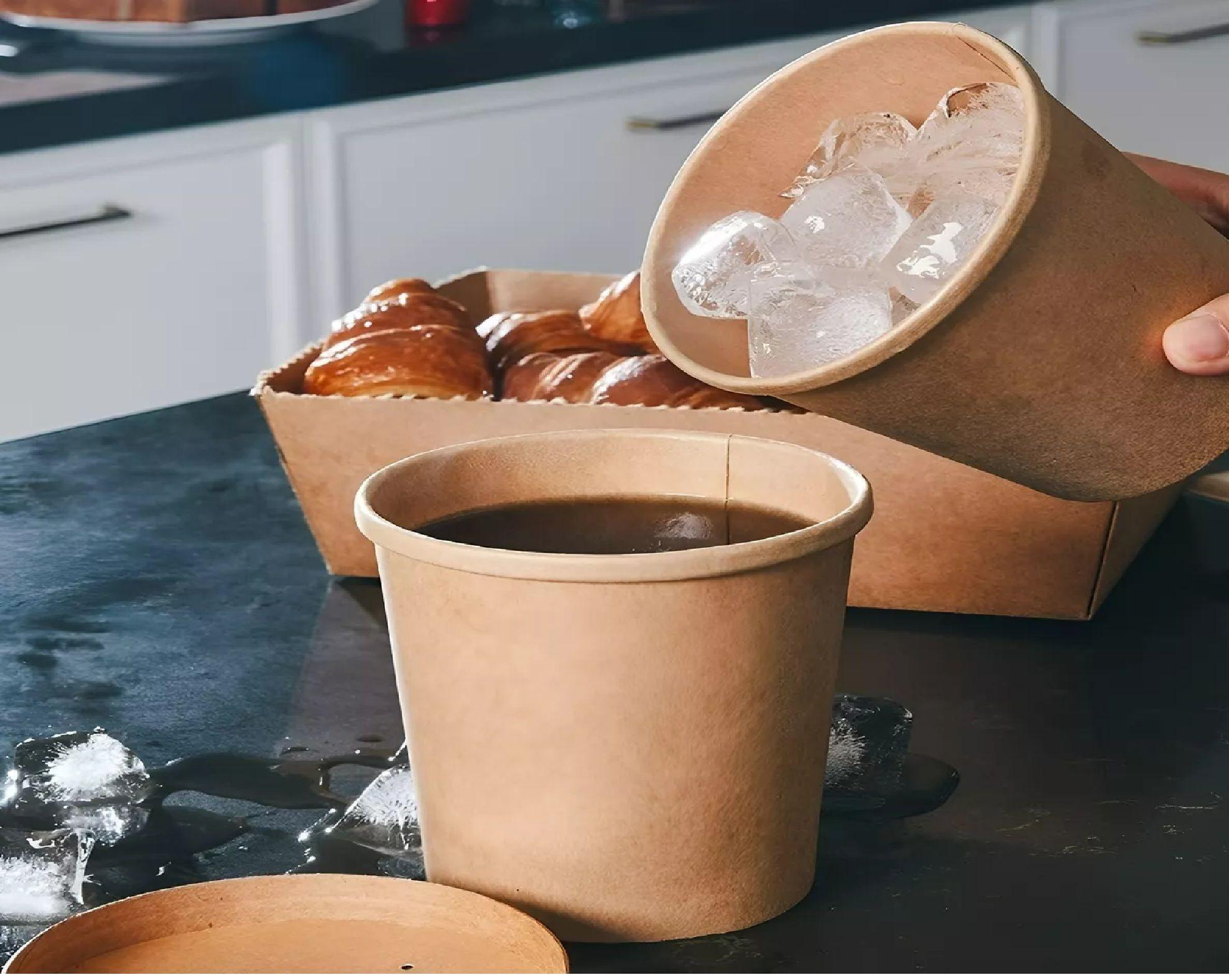 Set X50 Potes Contenedor De Alimentos Pote Kraft C/tapa 26oz-4