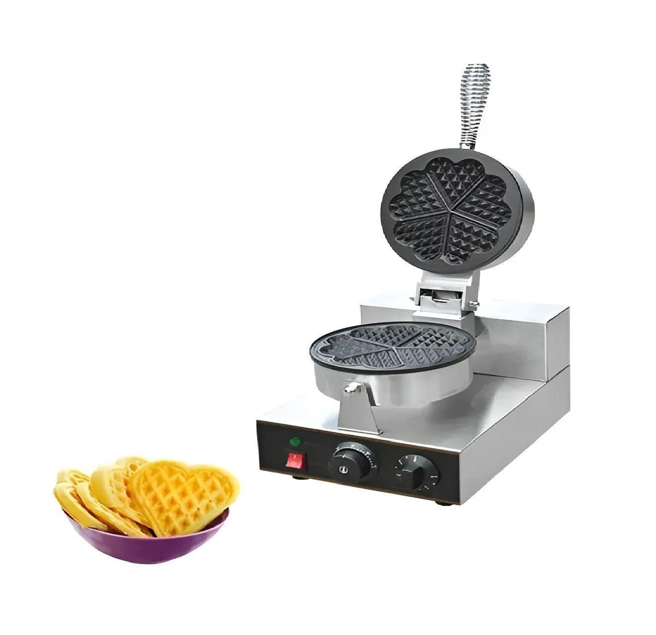 Maquina Waffles Industrial Wafflera Trebol Forma Corazon 5cav -4