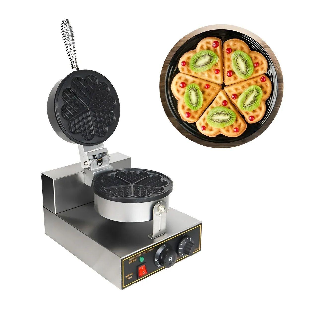 Maquina Waffles Industrial Wafflera Trebol Forma Corazon 5cav -6