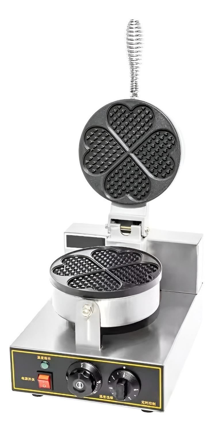 Maquina Waffles Industrial Wafflera Trebol Forma Corazon 5cav-5