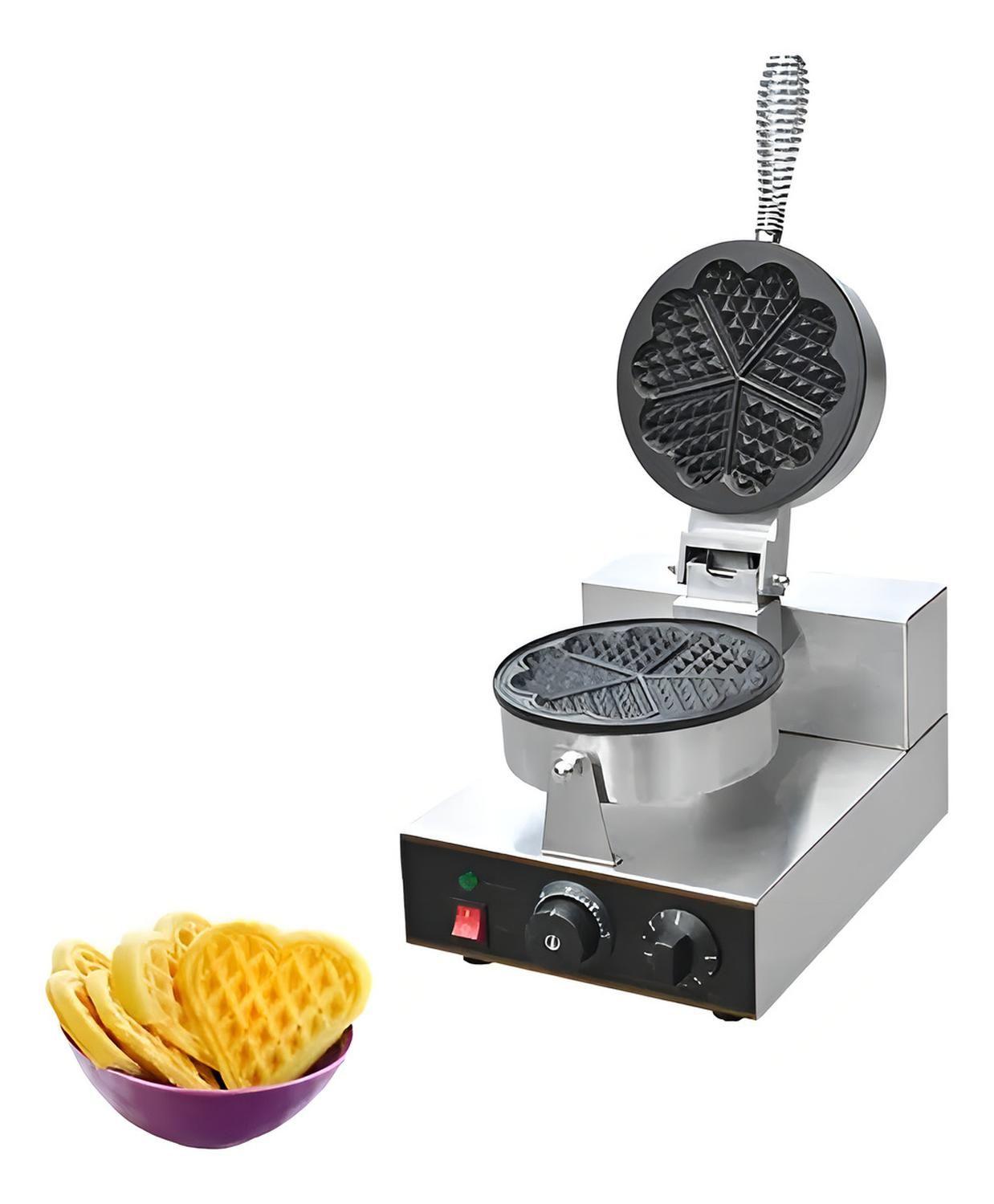 Maquina Waffles Industrial Wafflera Trebol Forma Corazon 5cav-7