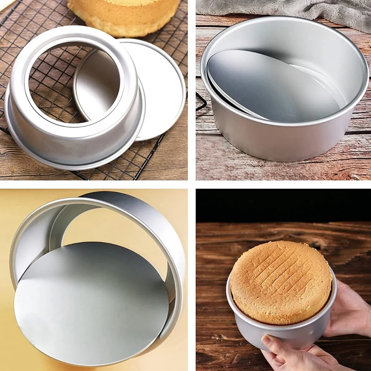 Moldes De Aluminio Para Tortas Molde Desmontable Molde 14cm Gris-6