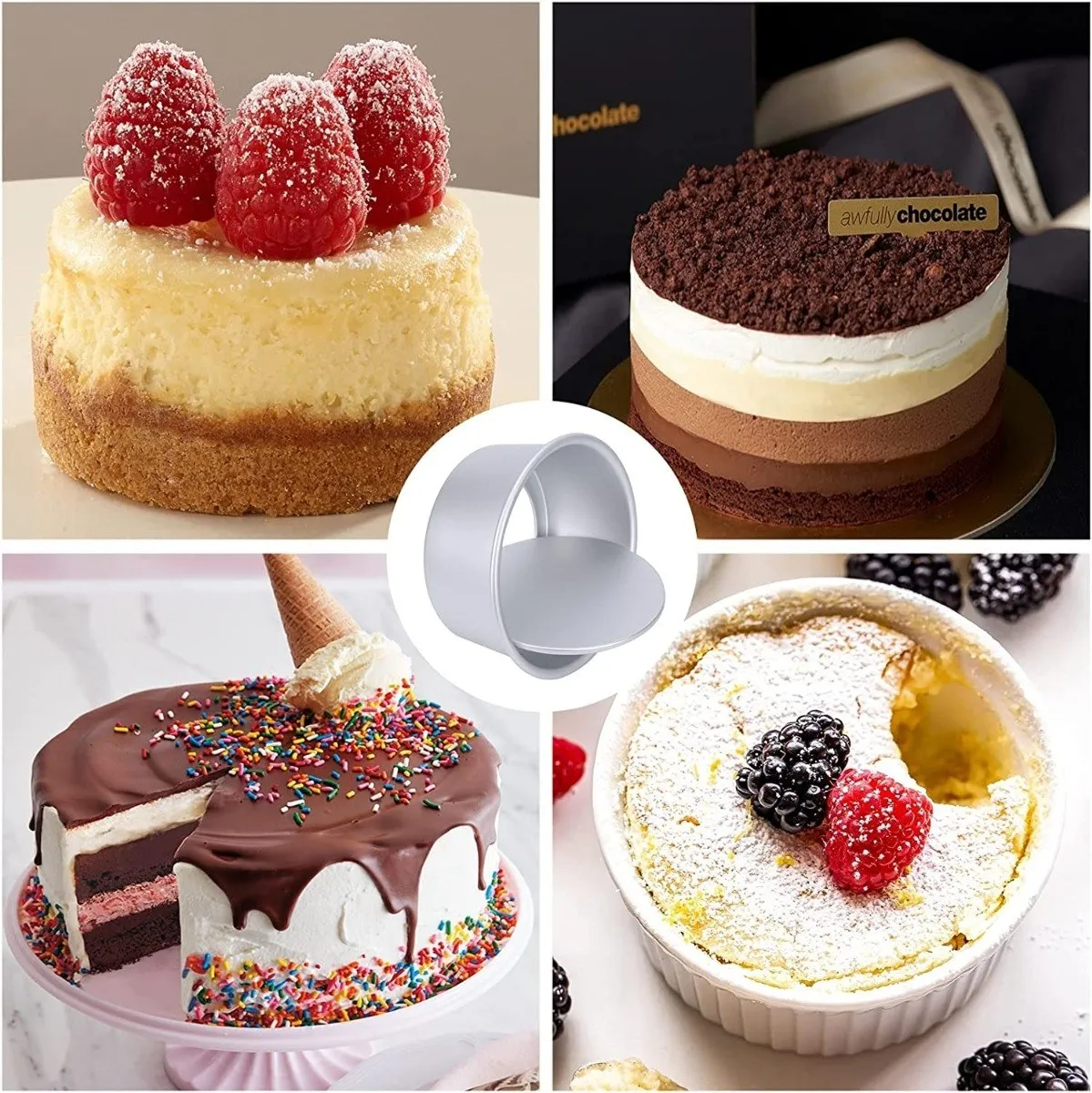 Moldes De Aluminio Para Tortas Molde Desmontable Molde 14cm Gris-7