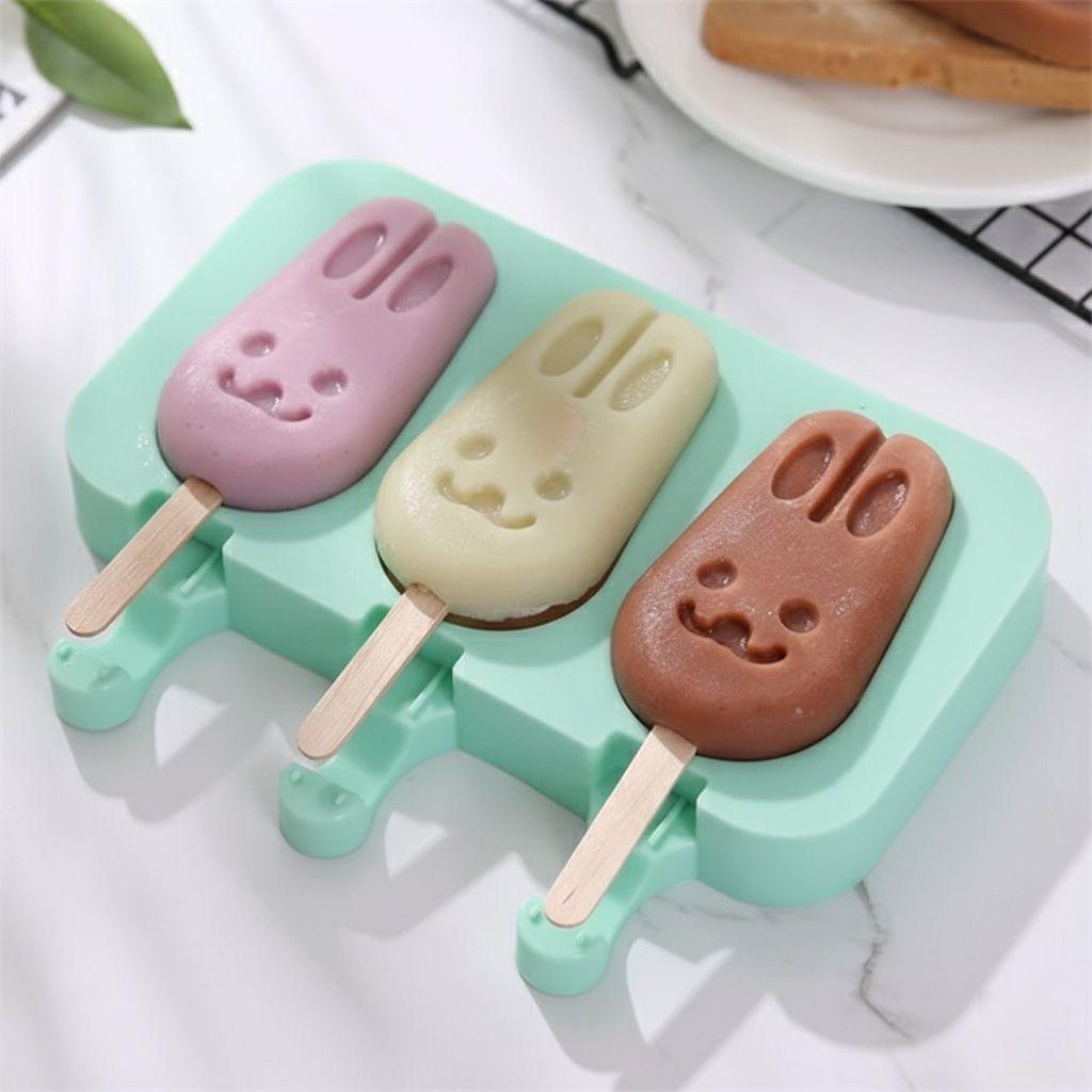 Moldes De Silicona Para Helados Molde Paletas Helado diseño Conejo -3