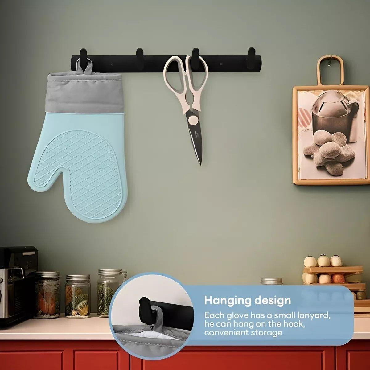 Pack X2 Guantes Silicona Para Horno Toma Olla Guante Cocina 27 Cm-5