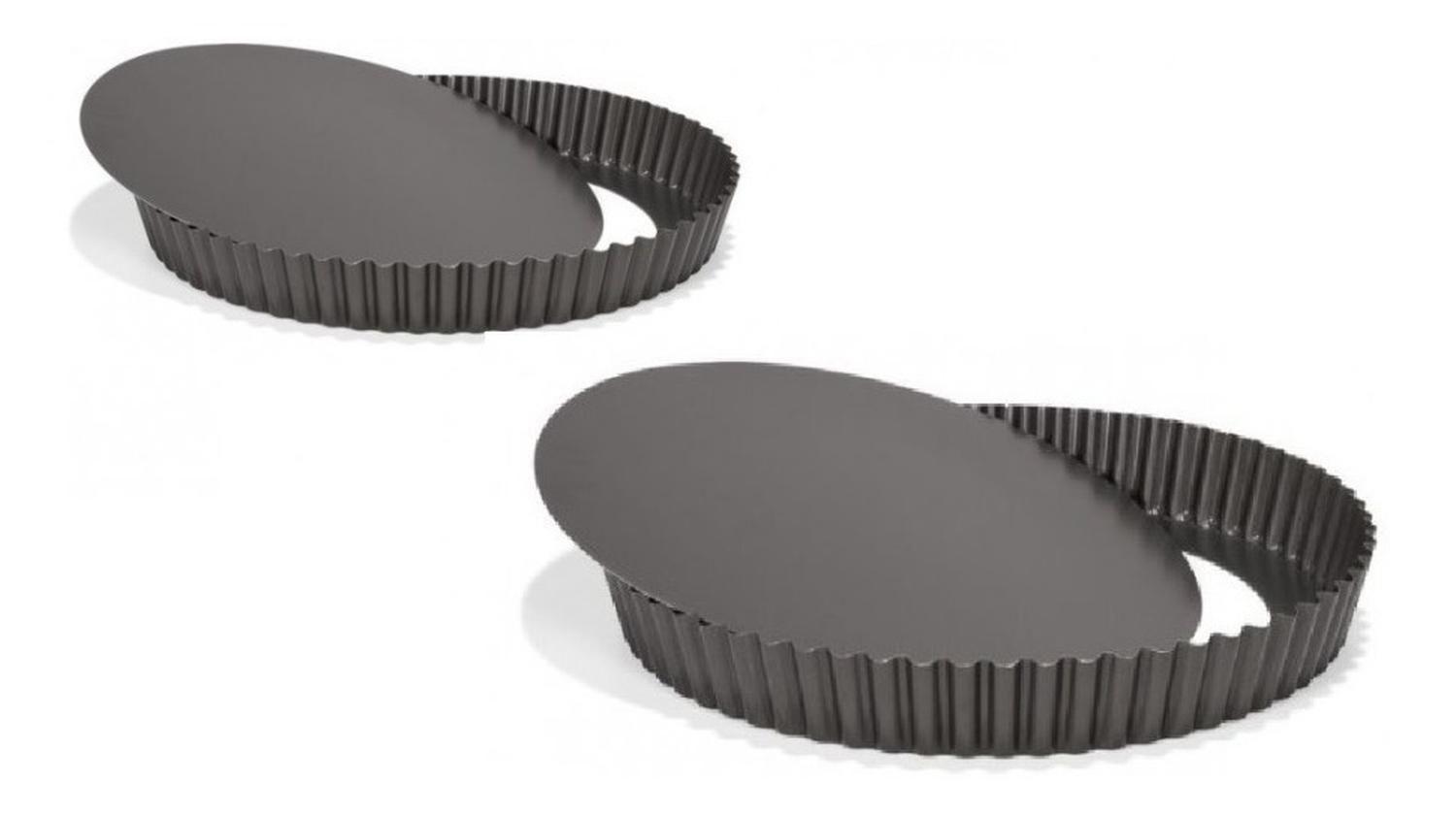 Pack X2 Molde Desmontable Moldes Desmontables Moldes 20 22cm Gris Claro-0