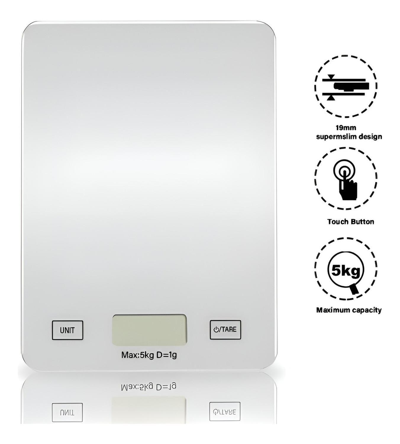 [PLAT-173623] Gramera Digital Pesa Gramera Cocina Pesa Alimentos 5kg/0.01g Plateado 5 Kg-7