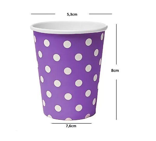 20 Set Cumpleaños Vasos Plato Desechable Morado-2