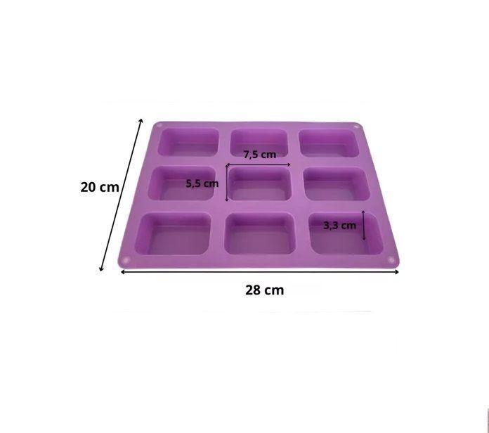 Molde Silicona Molde Jabon Artesanal Mole Barra 9cav 1077-2