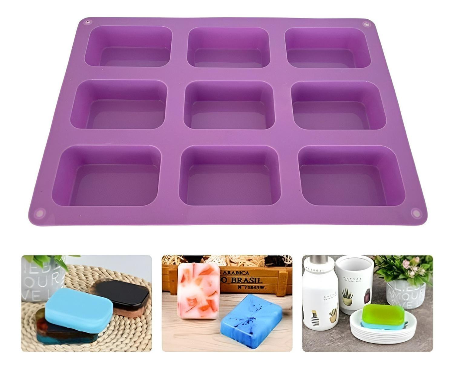 Molde Silicona Molde Jabon Artesanal Barra Rectangular 9cavi-5