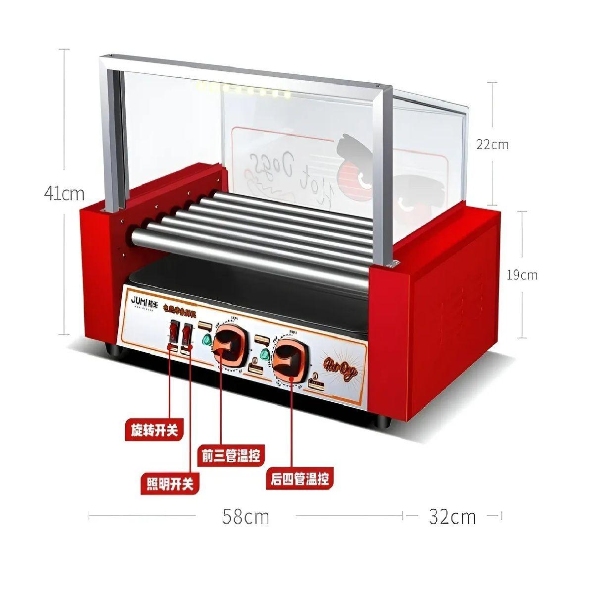 Rostizador Vienesas Parrilla Hot Dog Calentador Pan 7 Roller-2