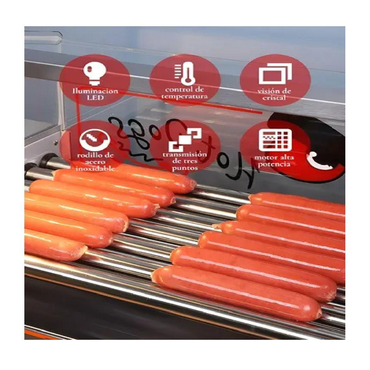 Rostizador Vienesas Parrilla Hot Dog Calentador Pan 7 Roller-3