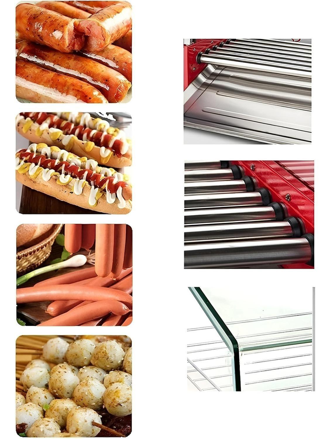 Rostizador Vienesas Parrilla Hot Dog Calentador Pan 7 Roller-8