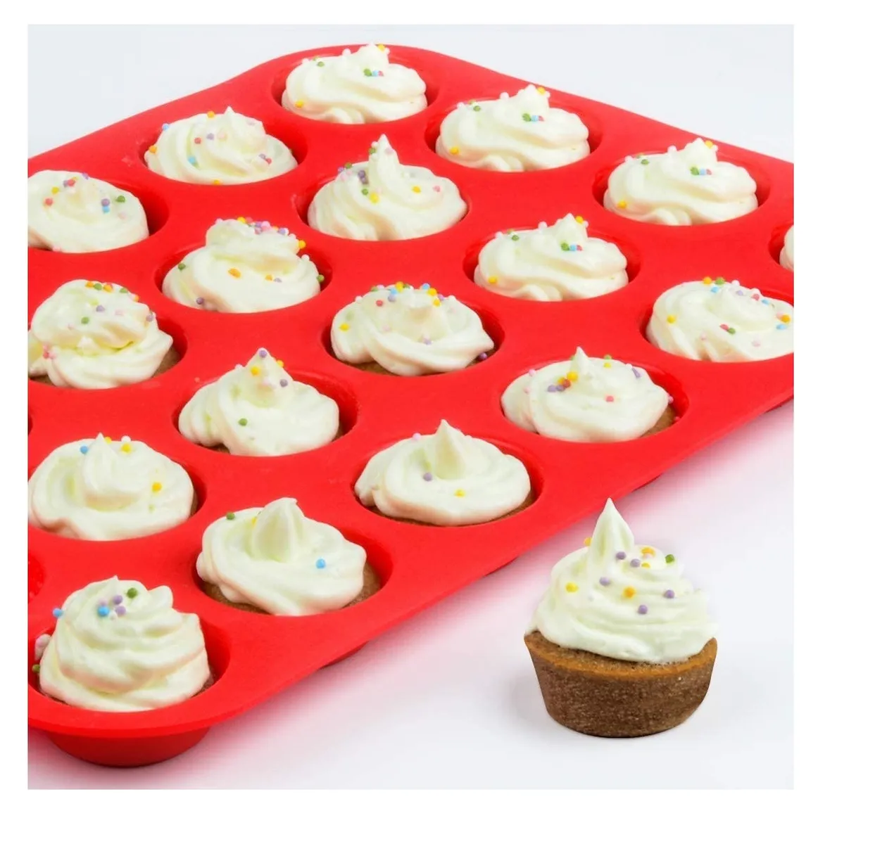 Molde Cupcakes 24 Mini Cupcakes Molde Para Tortas Reposteria multicolor -4