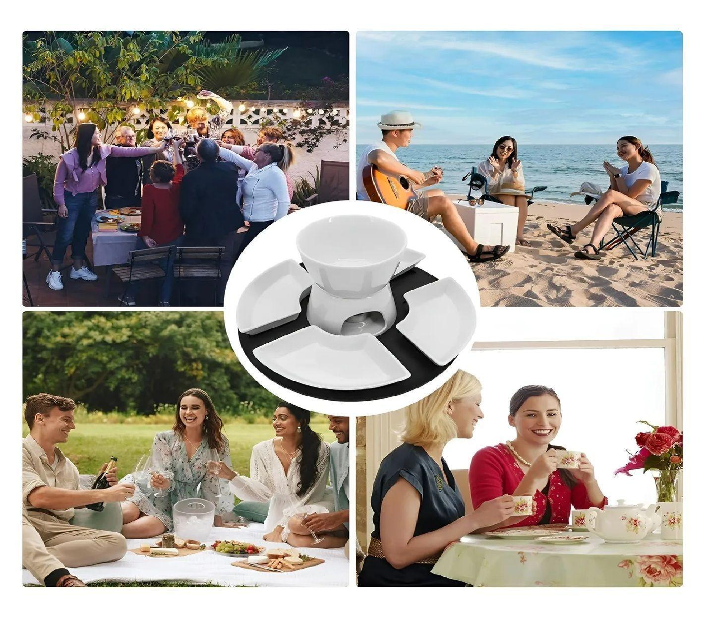 Fondue Chocolate Juego De Fondue Ceramica Fondue Queso 11pcs Fondue Queso Olla Fondue Bandeja Fondue-3