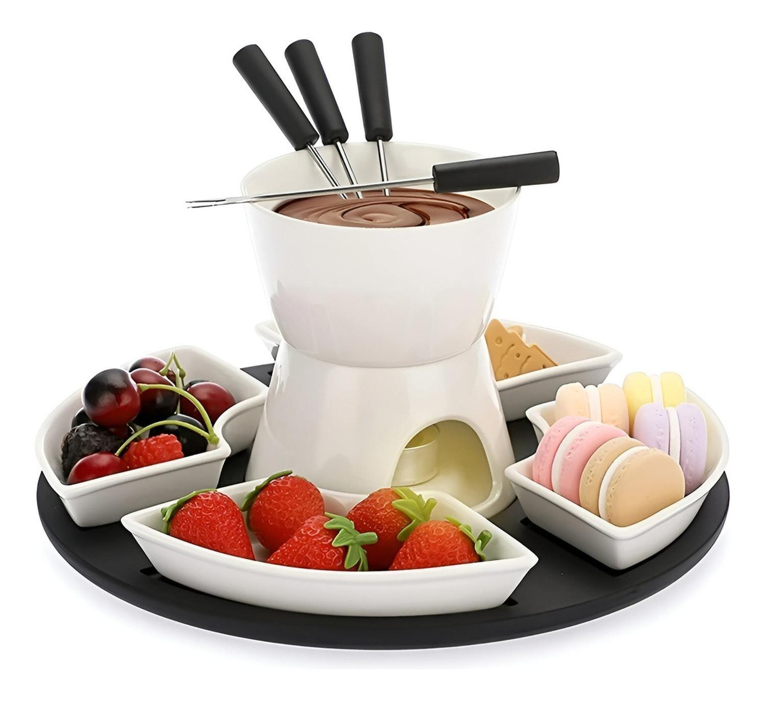 Fondue Chocolate Juego De Fondue Ceramica Fondue Queso 11pcs-0