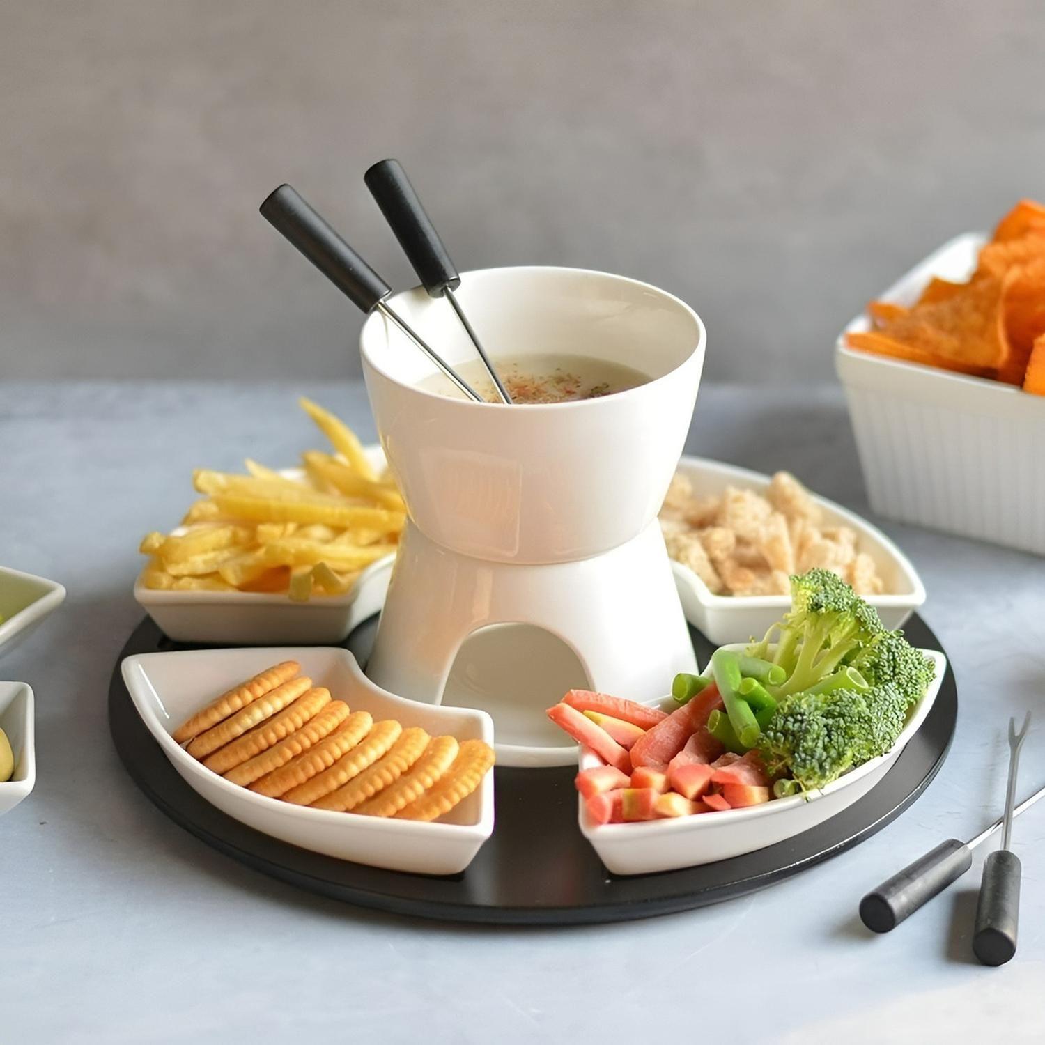Fondue Chocolate Juego De Fondue Ceramica Fondue Queso 11pcs-3