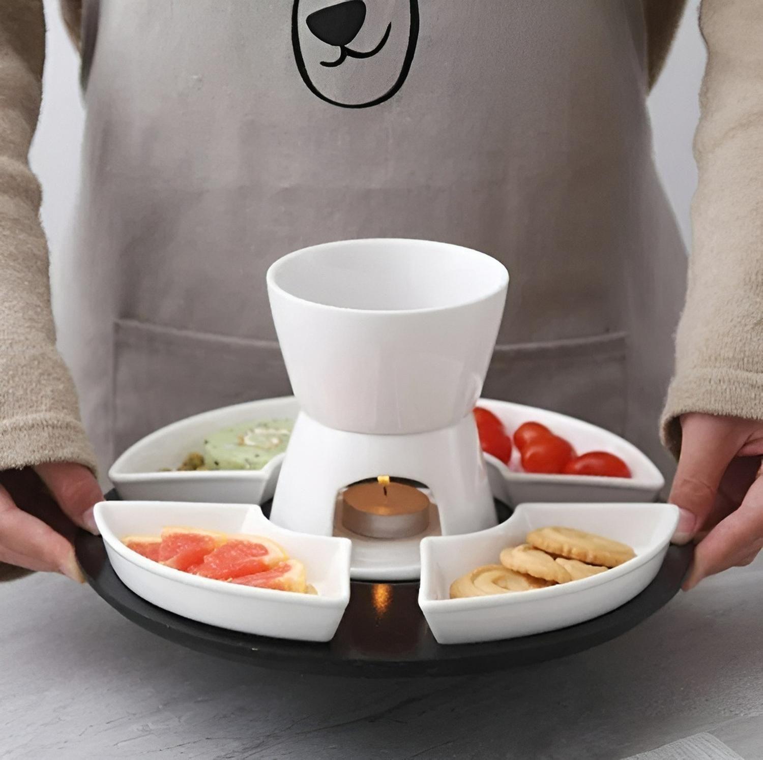 Fondue Chocolate Juego De Fondue Ceramica Fondue Queso 11pcs-5