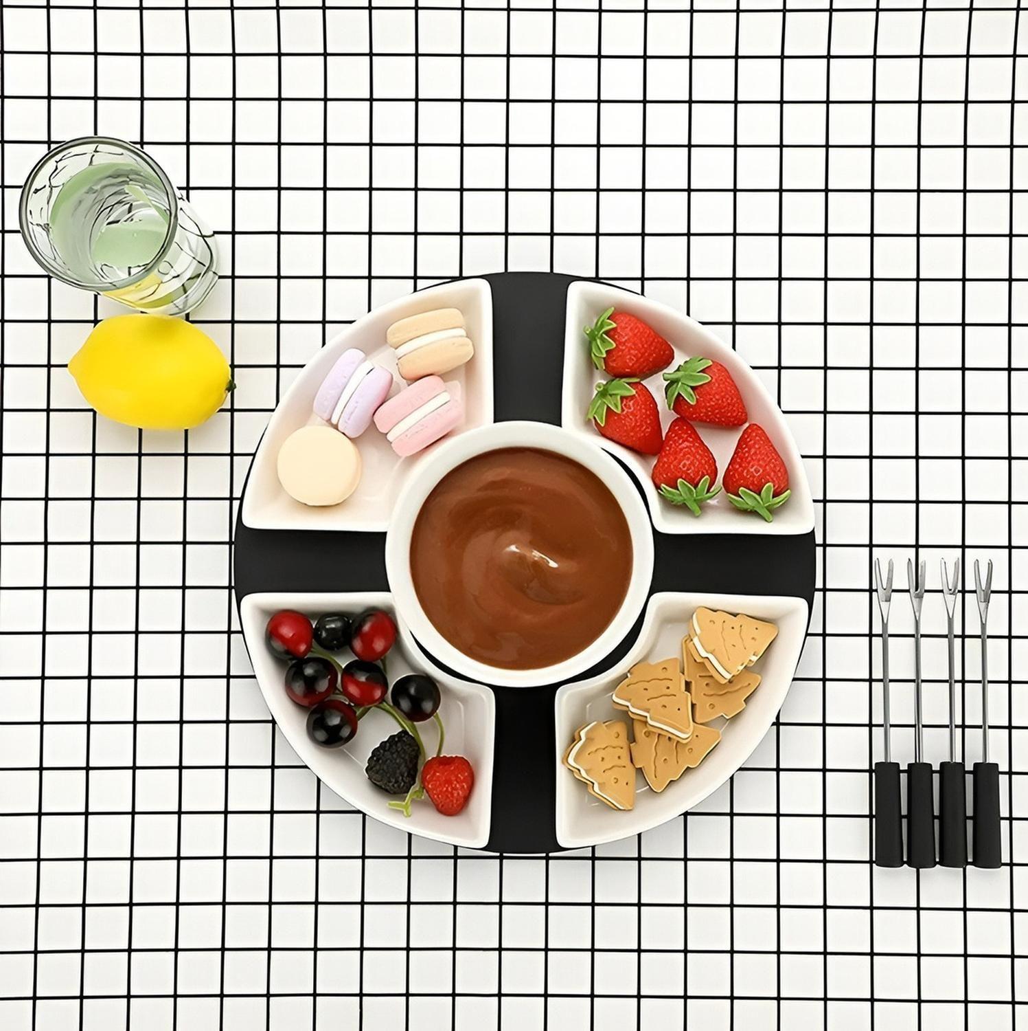 Fondue Chocolate Juego De Fondue Ceramica Fondue Queso 11pcs-6
