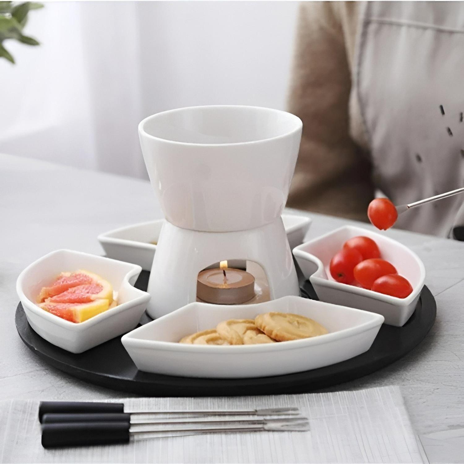 Fondue Chocolate Juego De Fondue Ceramica Fondue Queso 11pcs-7