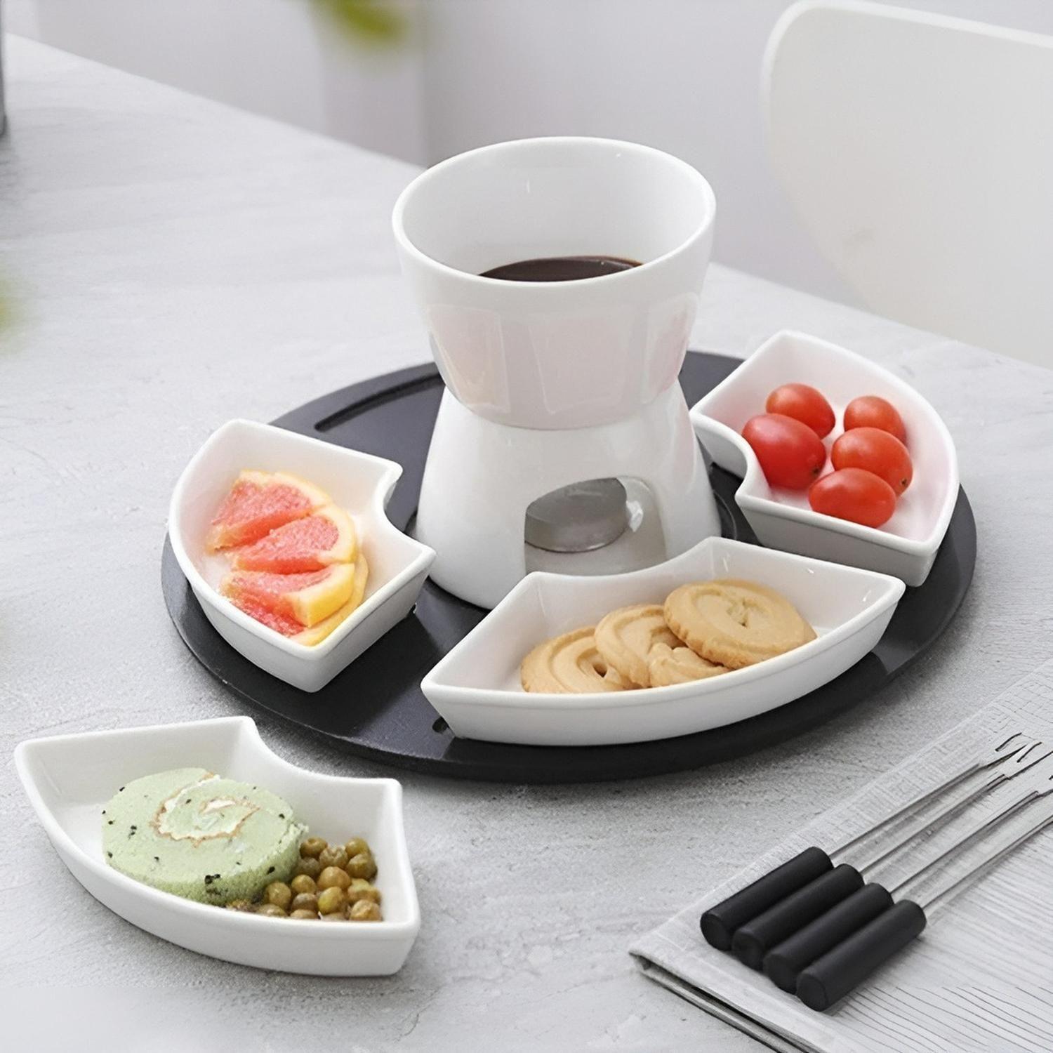 Fondue Chocolate Juego De Fondue Ceramica Fondue Queso 11pcs-9