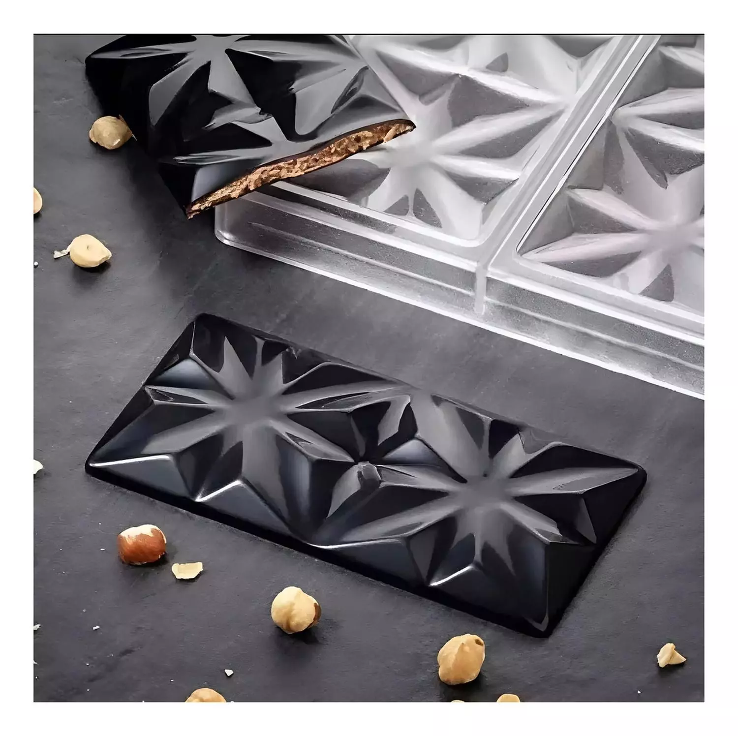 Set X2 Moldes Chocolate Policarbonato Molde De Chocolate Rombos 3c Barra De Chocolate Moldes Para Ch-1