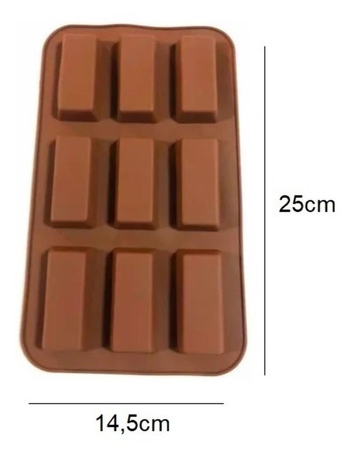 6 Moldes Silicona Chocolate Molde De Silicona Barra Cereal Marrón-2