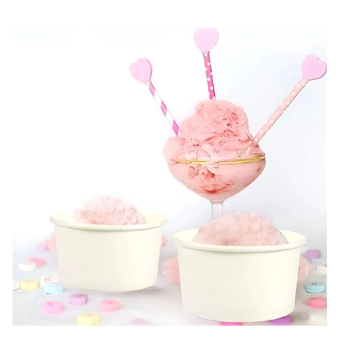200 Vasos Polipapel Helado Vasos Desechables Pote Helado 4oz Blanco / Pote Helados 4oz-2
