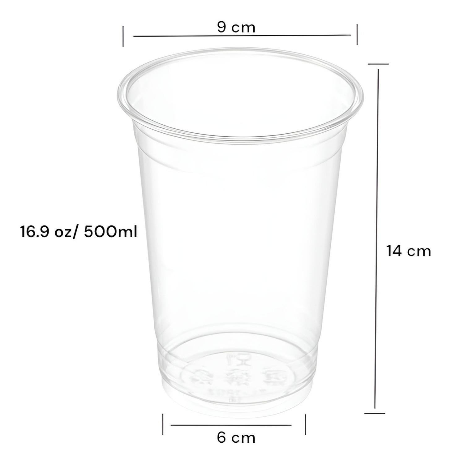 100 Vaso Plastico Desechable Vasos Transparentes 500ml Transparente 16.9 Oz 500ml-2