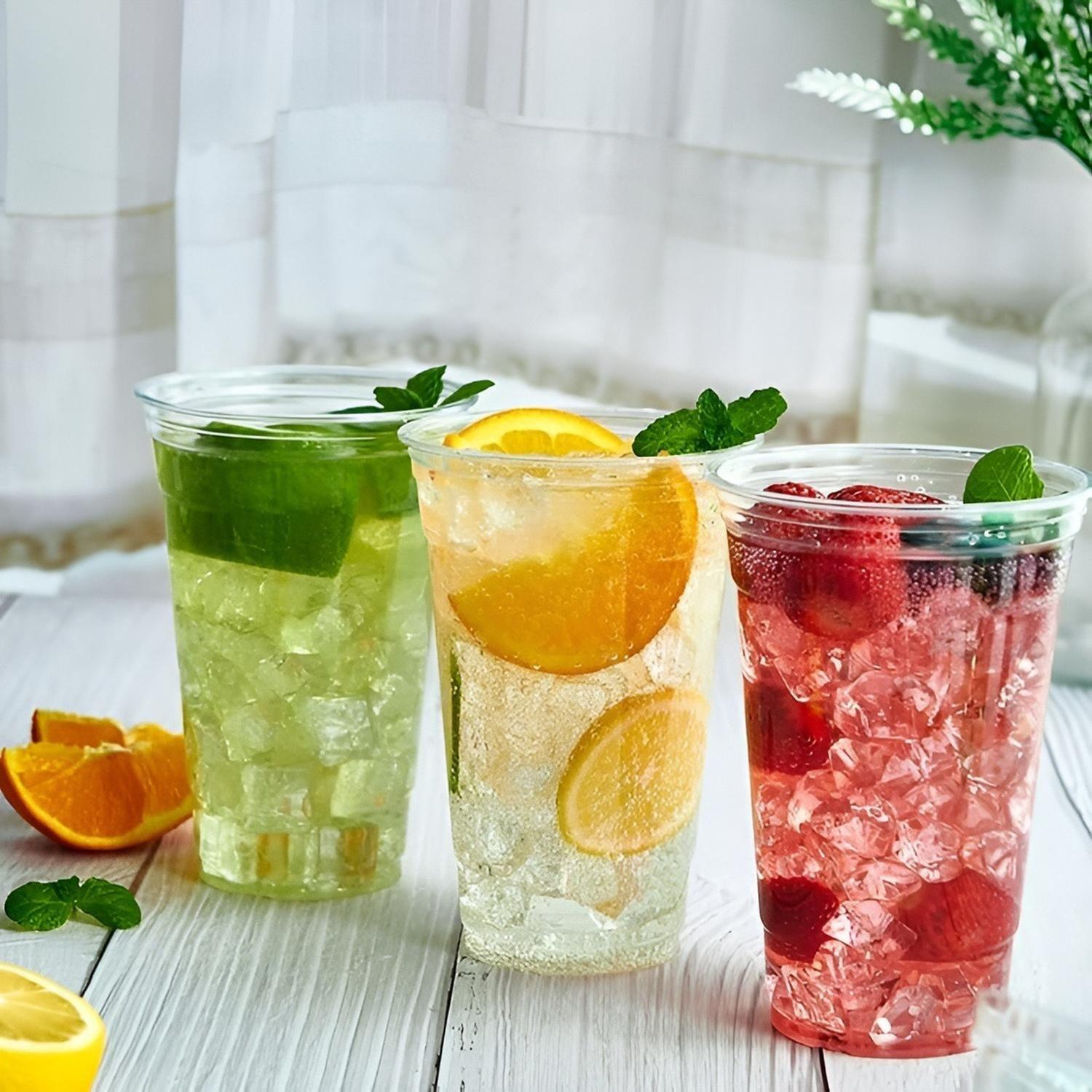 100 Vaso Plastico Desechable Vasos Transparentes 500ml Transparente 16.9 Oz 500ml-6