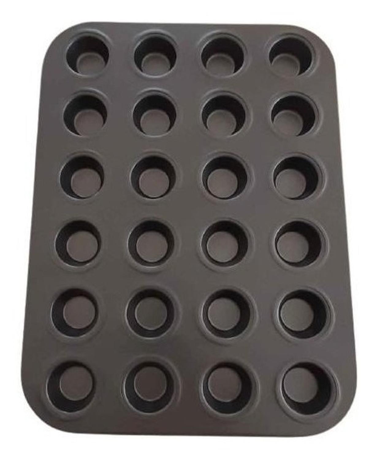 Pack X2 Molde 24 Cupcakes Molde Cupcake Molde Para Tortas Gris-1