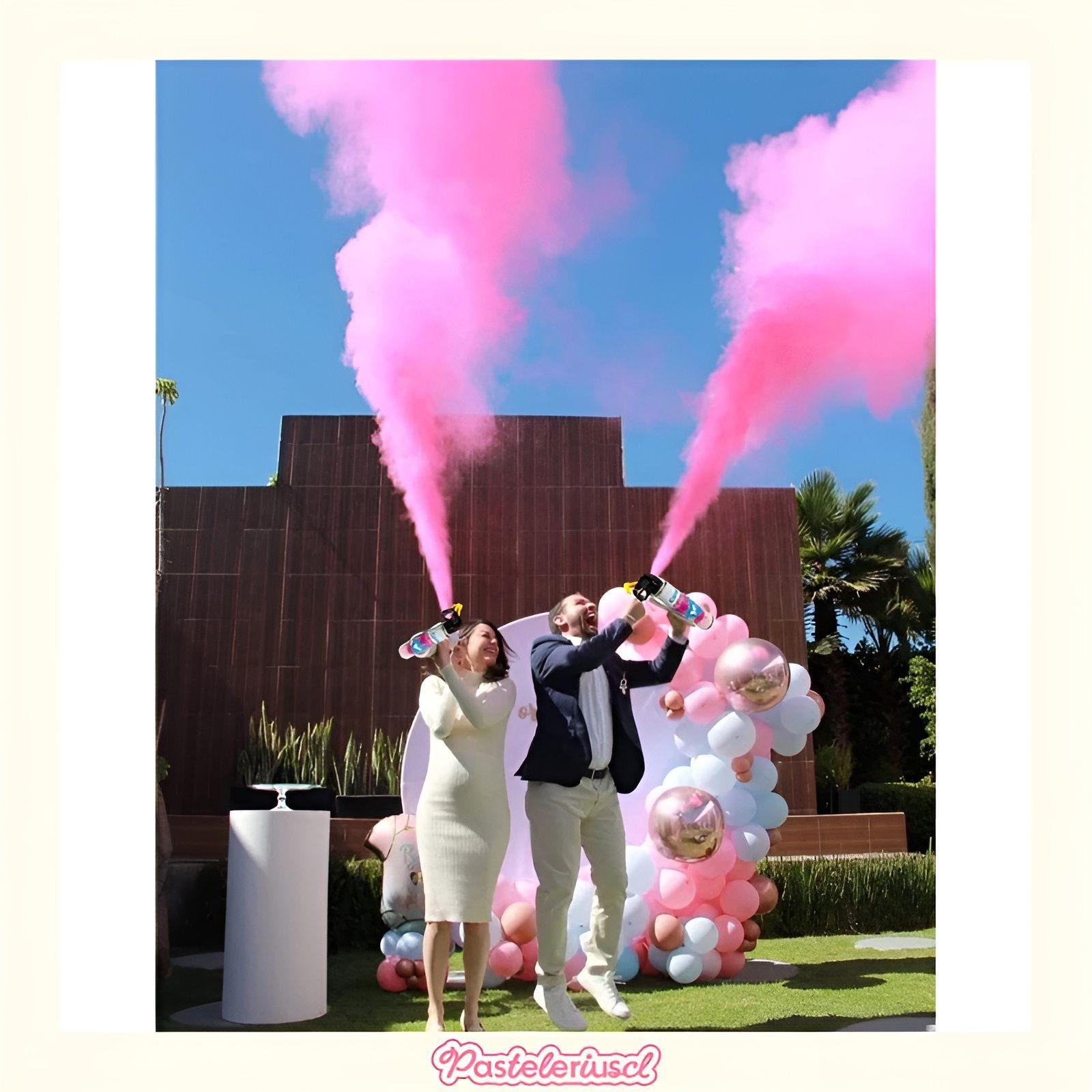 Packx2 Extintor Humo Revelacion De Genero Cañon Spray Color-7