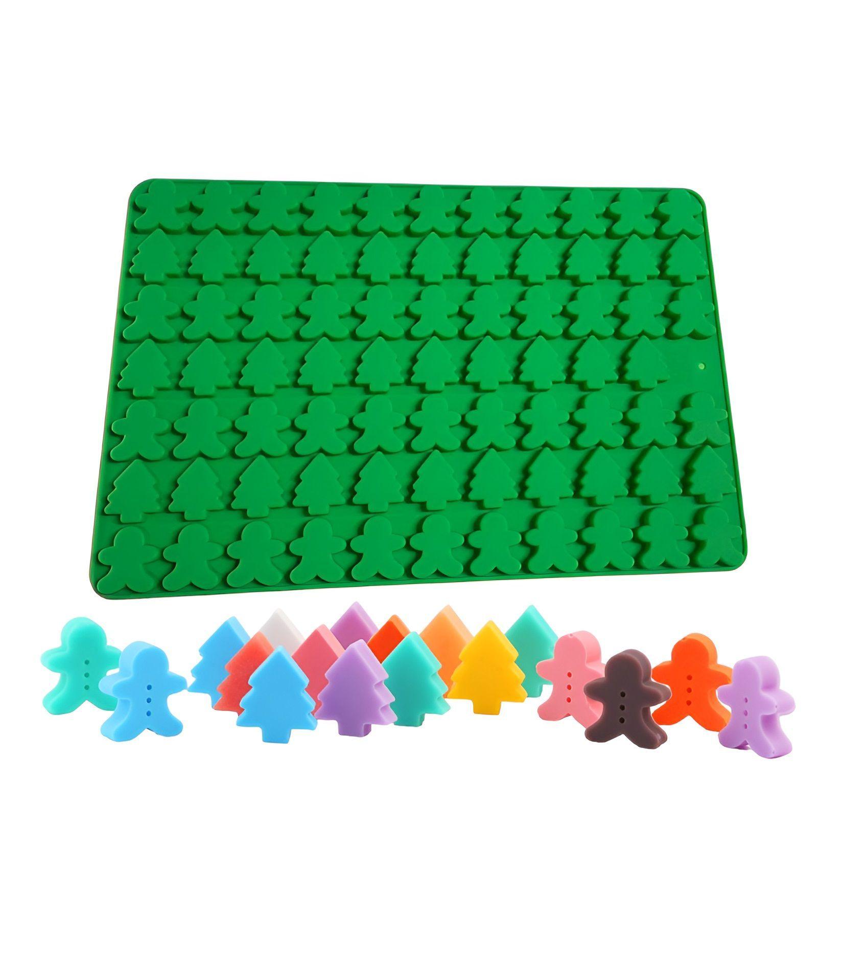 Moldes Chocolate Molde Silicona Navidad Arbol Jengibre 76cav-7