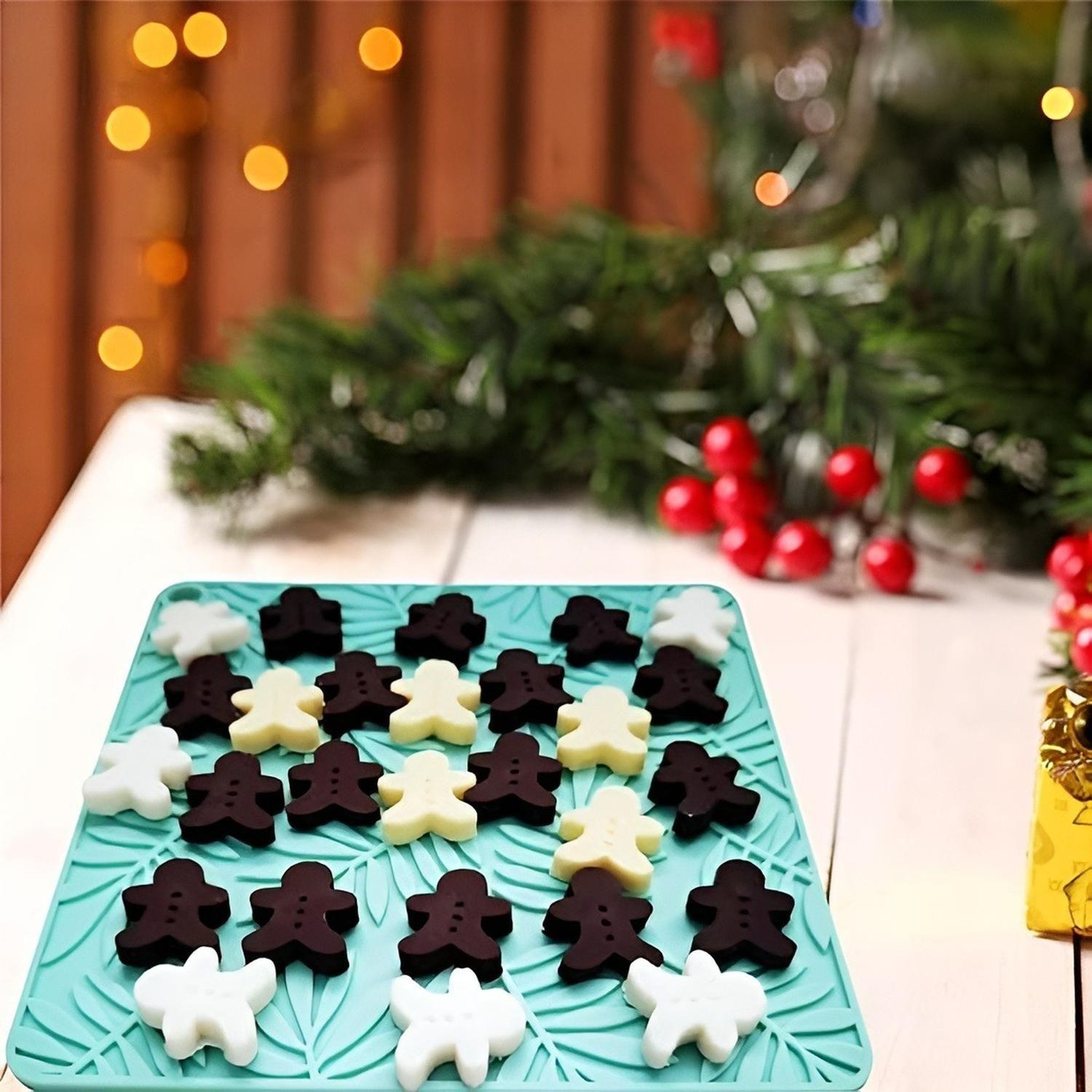 Moldes Chocolate Molde Silicona Navidad Arbol Jengibre 76cav-4