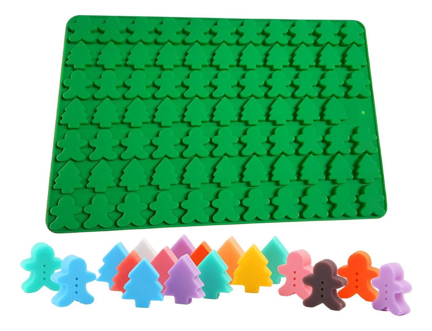 Moldes Chocolate Molde Silicona Navidad Arbol Jengibre 76cav-5