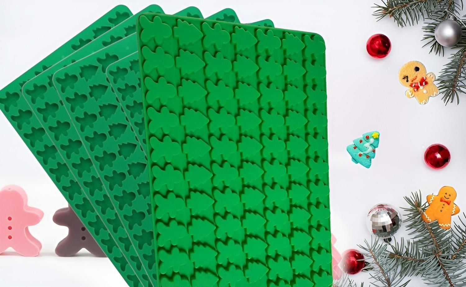 Moldes Chocolate Molde Silicona Navidad Arbol Jengibre 76cav-7