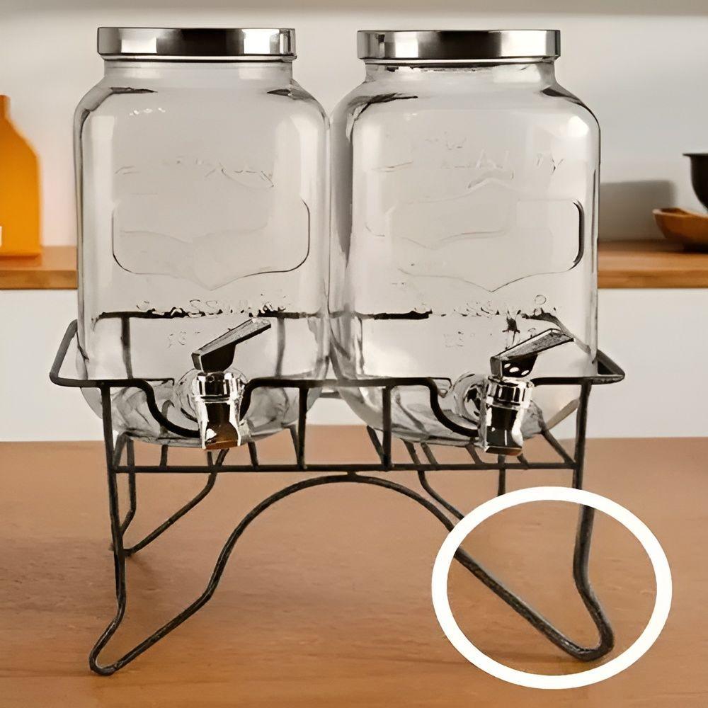 Dispensador De Bebidas Con Atril Dispensadores doble Jugo 4l-4