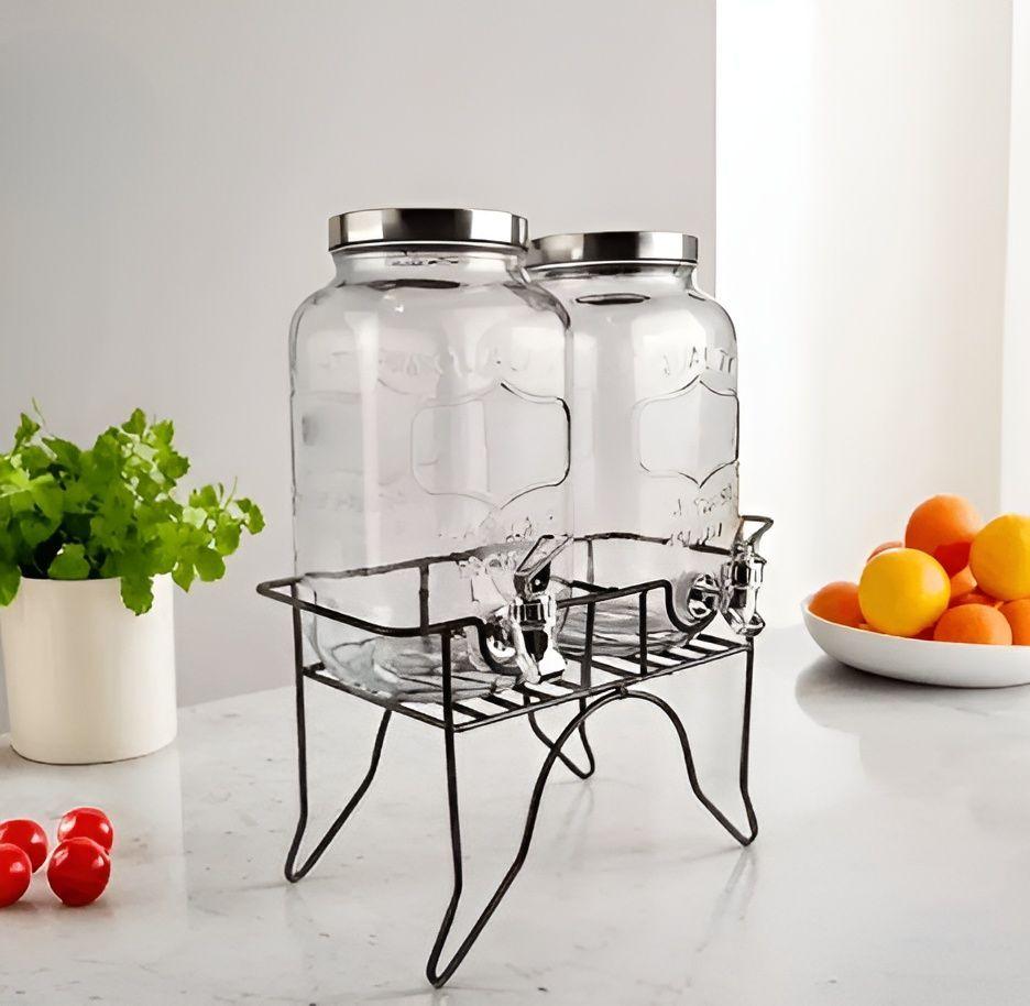 Dispensador De Bebidas Con Atril Dispensadores doble Jugo 4l-6