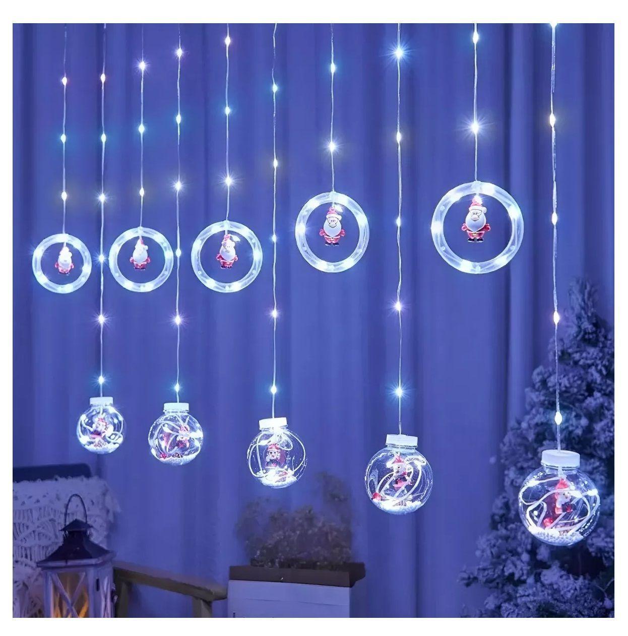 Luces Esferas Navideñas Luces Navidad Cascada Aros Bolas 3m-5