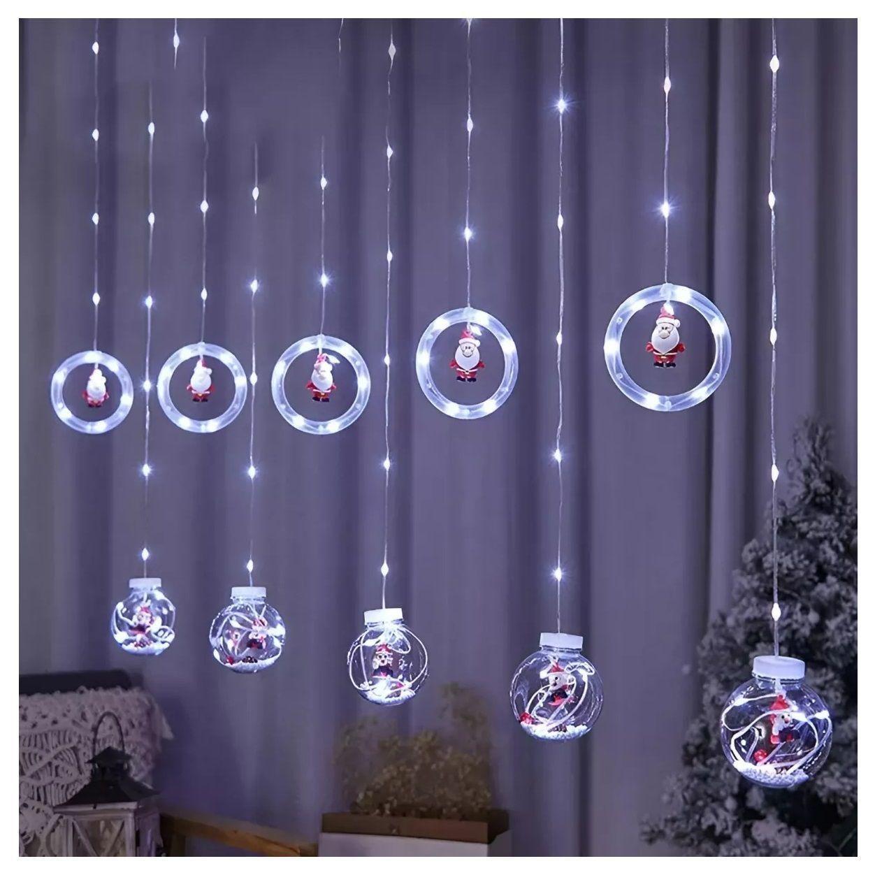Luces Esferas Navideñas Luces Navidad Cascada Aros Bolas 3m-7
