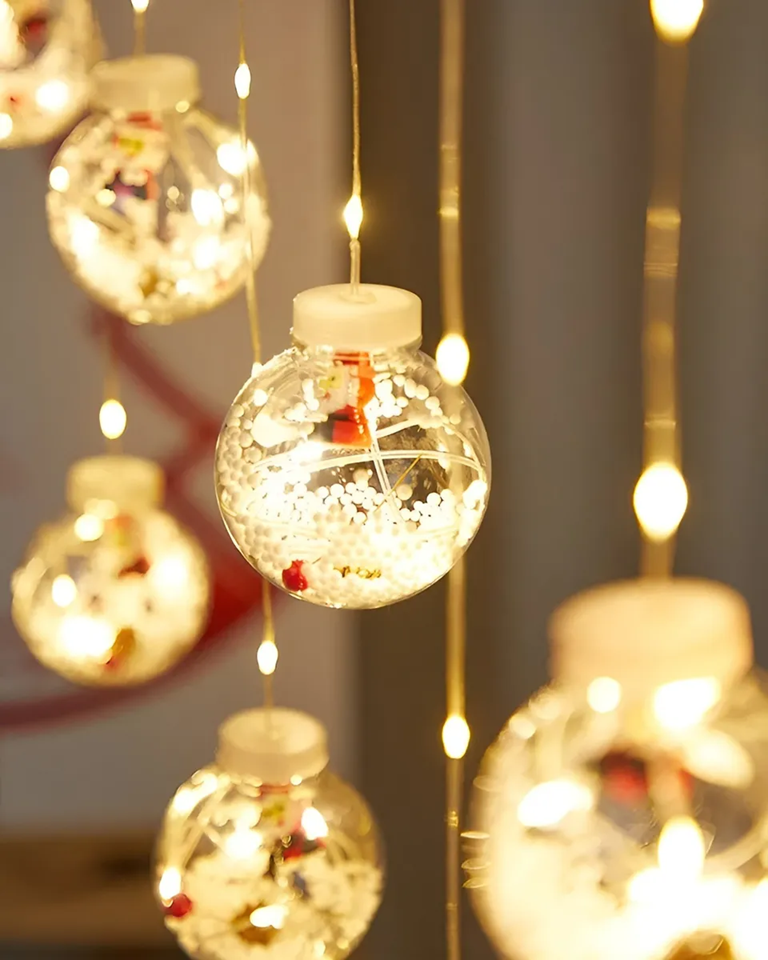 Cascada Luces Cascada Navideñas Luces Navidad Cascada Guirnaldas Navidad Guirnalda Aros Bolas 3mts-1