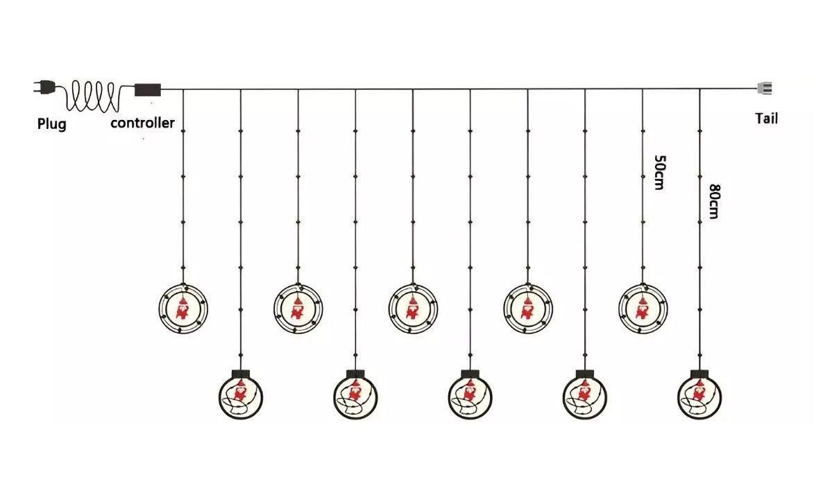 Cascada Luces Cascada Navideñas Luces Navidad Cascada Guirnaldas Navidad Guirnalda Aros Bolas 3mts-2