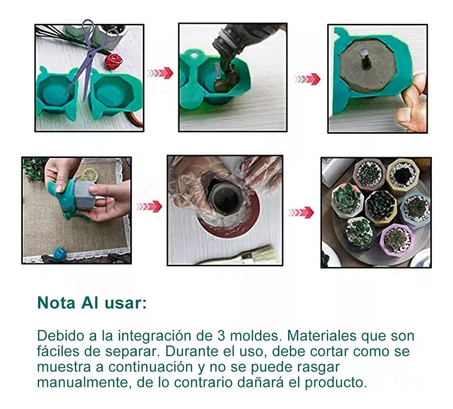 X2 Moldes De Silicona Maceta Molde Para Yeso Molde Para Vela Azul-9